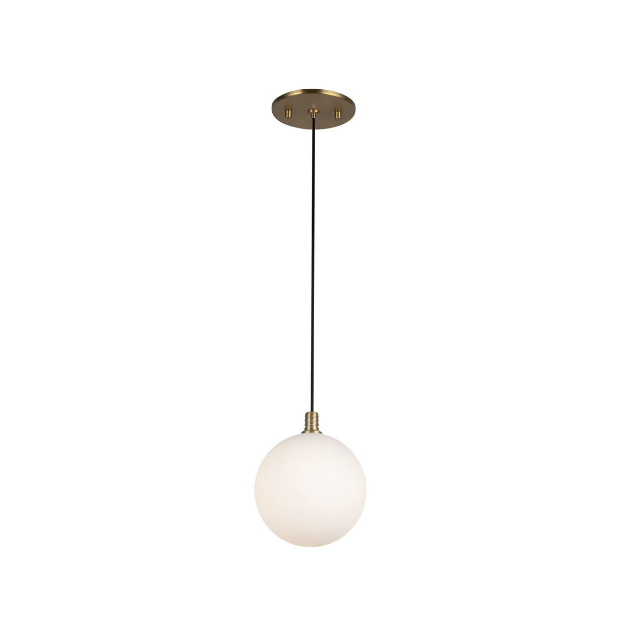 Soren LED Pendant 5", Brushed Brass and Opal Glass