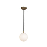 Soren LED Pendant 5", Brushed Brass and Opal Glass