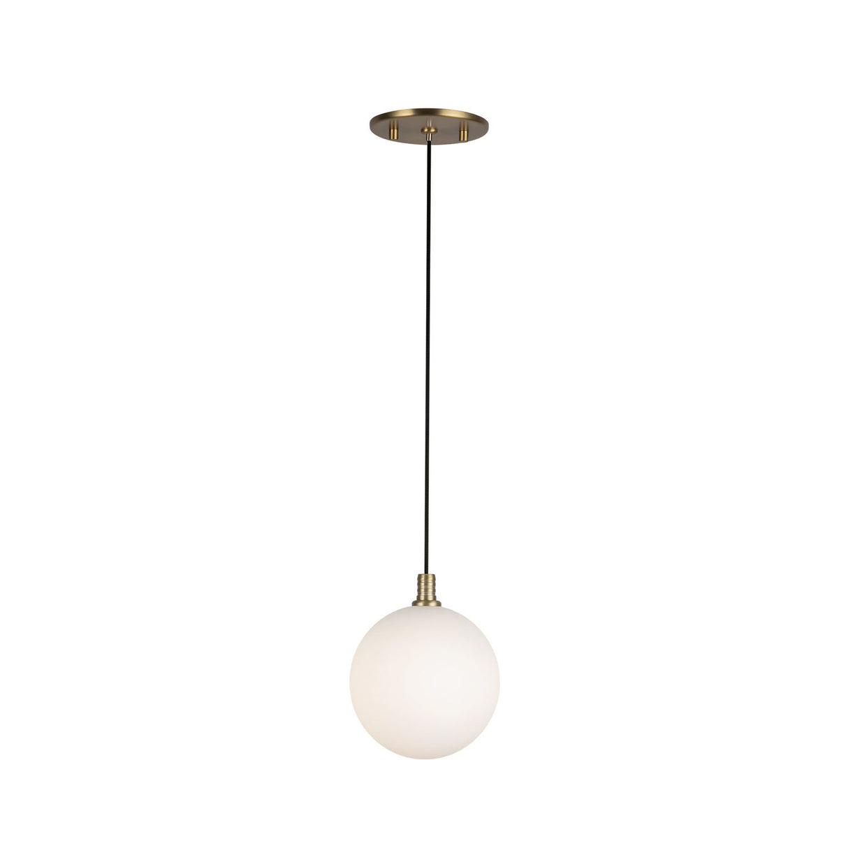 Soren LED Pendant 5", Brushed Brass and Opal Glass