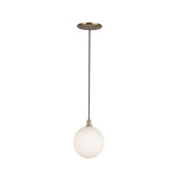 Soren LED Pendant 5", Brushed Brass and Opal Glass