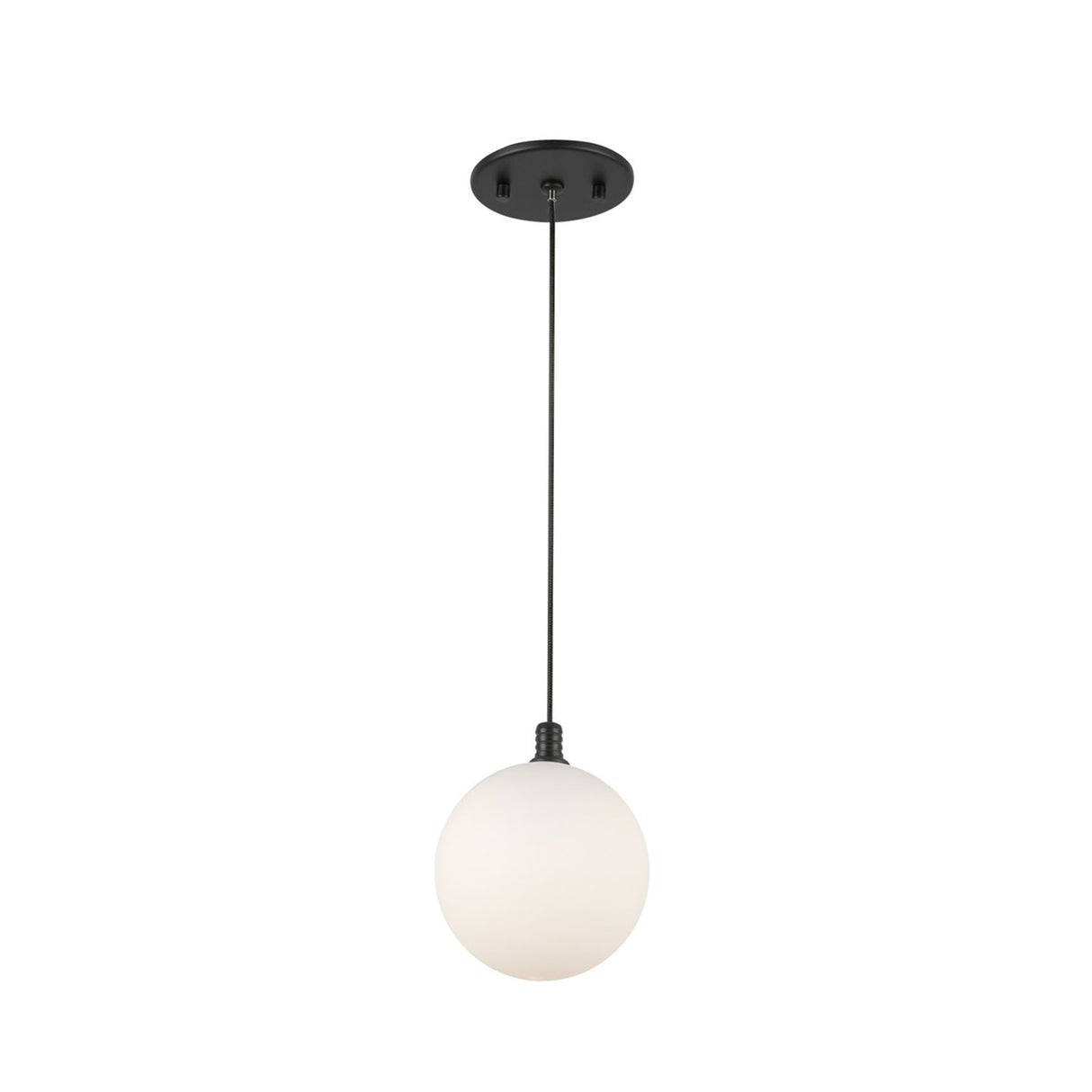 Soren LED Pendant 5", Matte Black and Opal Glass
