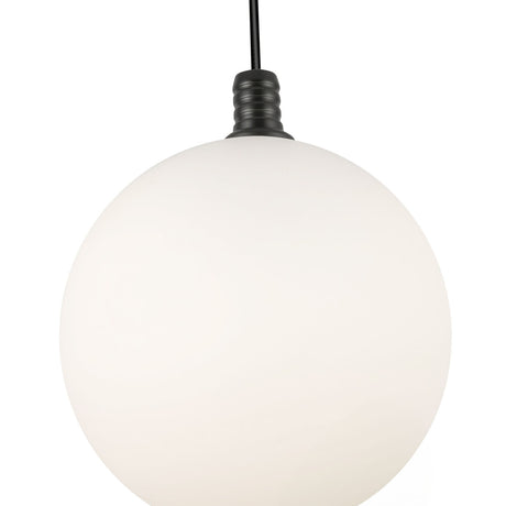 Soren LED Pendant 5", Matte Black and Opal Glass