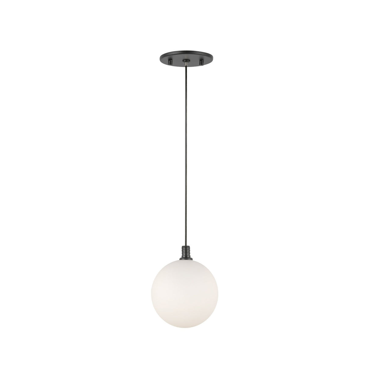 Soren LED Pendant 5", Matte Black and Opal Glass