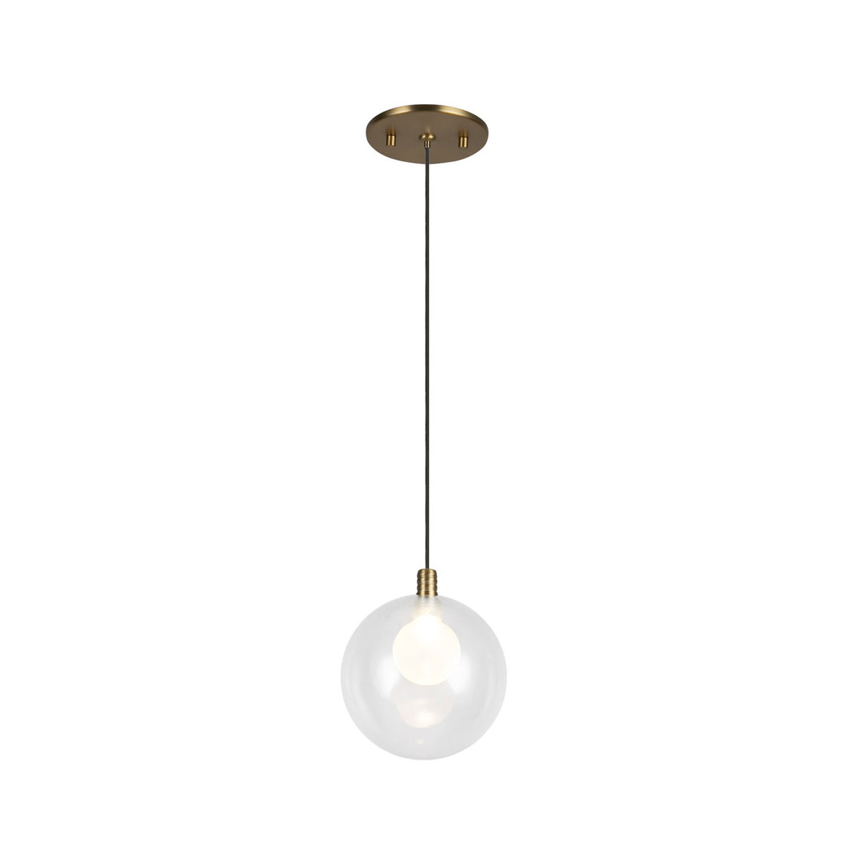 Soren LED Pendant 5", Brushed Brass and Clear Glass
