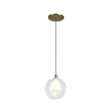 Soren LED Pendant 5", Brushed Brass and Clear Glass