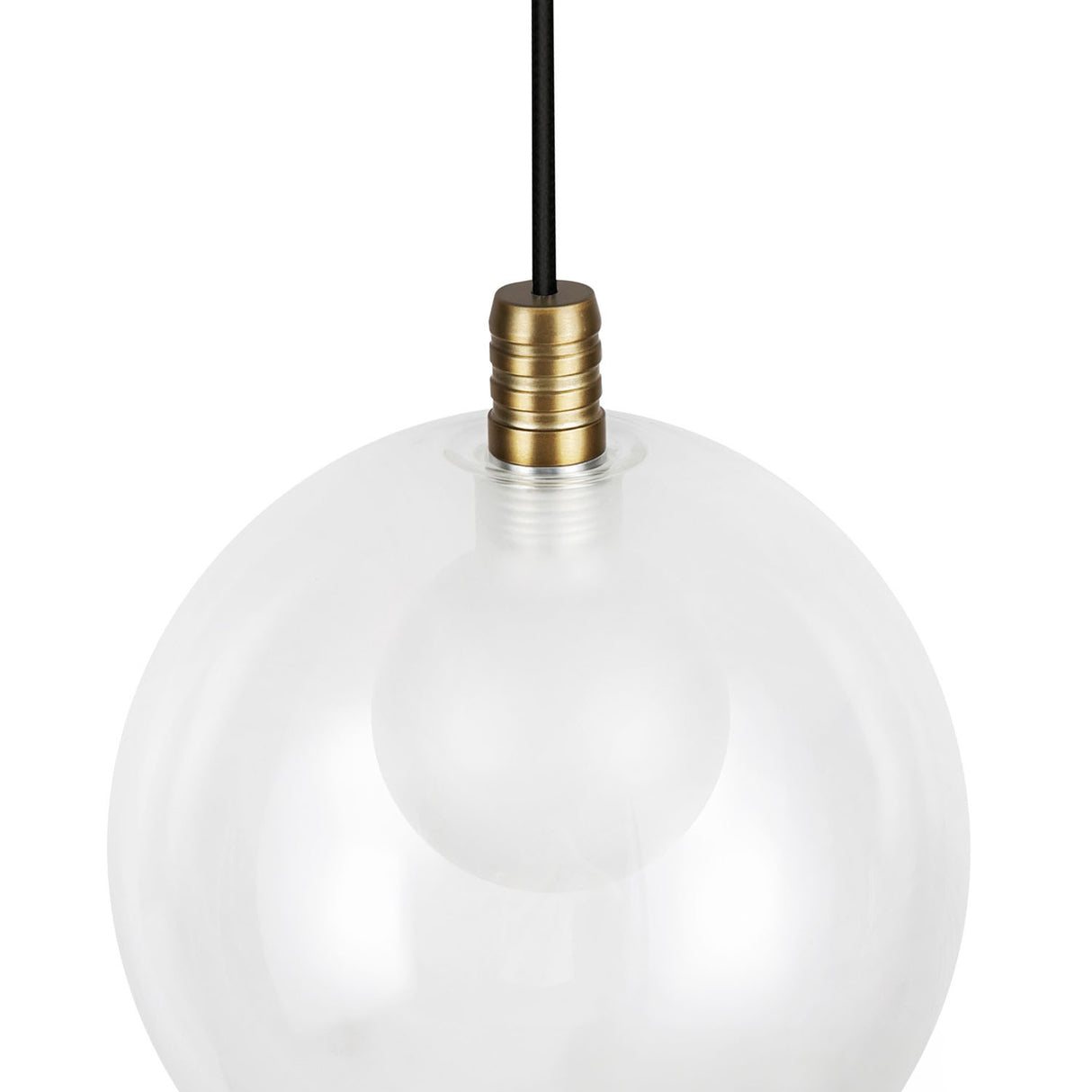 Soren LED Pendant 5", Brushed Brass and Clear Glass