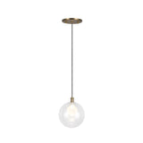 Soren LED Pendant 5", Brushed Brass and Clear Glass