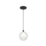 Soren LED Pendant 5", Matte Black and Clear Glass