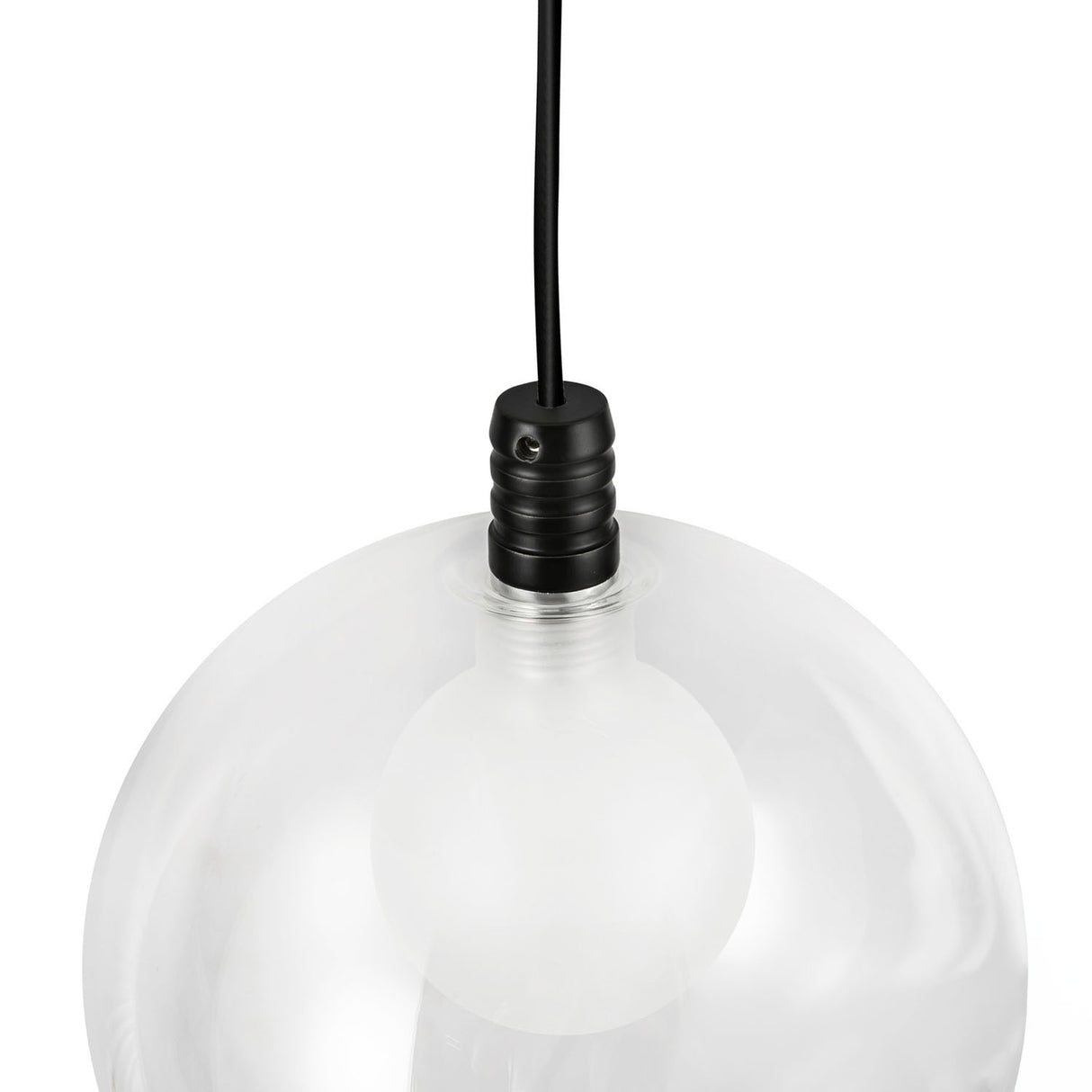 Soren LED Pendant 5", Matte Black and Clear Glass