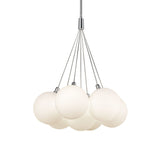 Soren 7 Light LED Chandelier 16", Chrome and Opal Glass