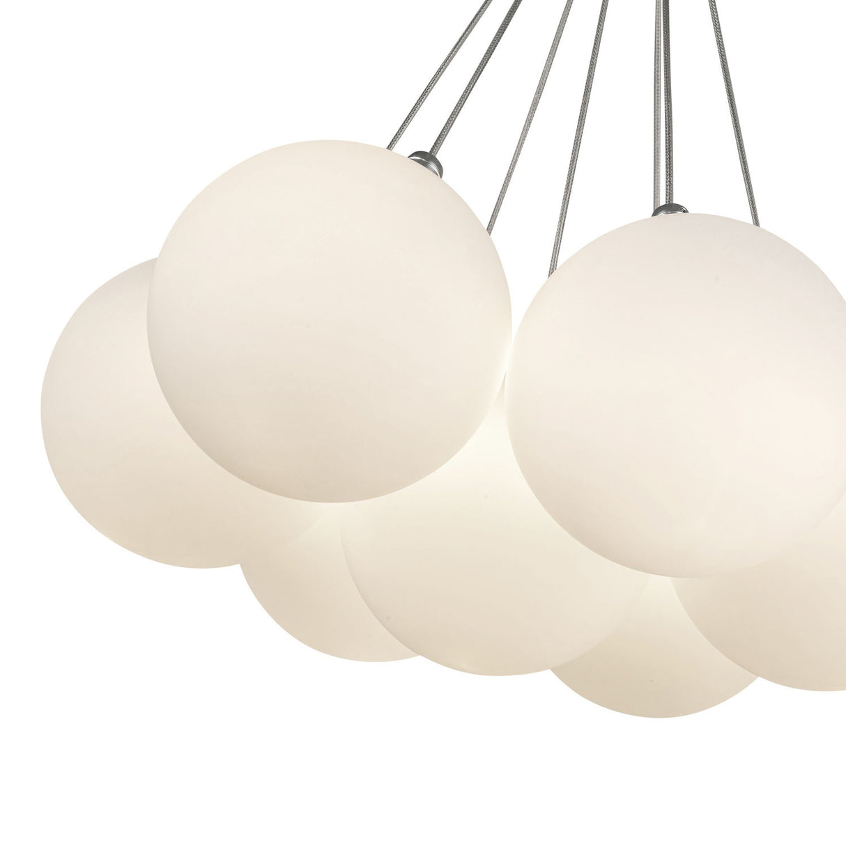 Soren 7 Light LED Chandelier 16", Chrome and Opal Glass