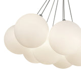 Soren 7 Light LED Chandelier 16", Chrome and Opal Glass