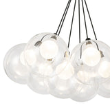Soren 7 Light LED Chandelier 16", Matte Black and Clear Glass