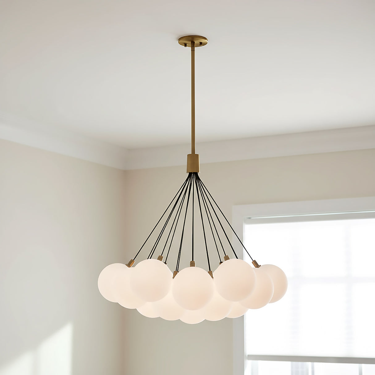 Soren 19 Light LED Chandelier 28" for Modern home with Cream Walls