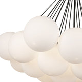 Soren 19 Light LED Chandelier 28", Matte Black and Opal Glass