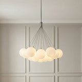 Soren 19 Light LED Chandelier 28" for Modern home with White Wall Panels