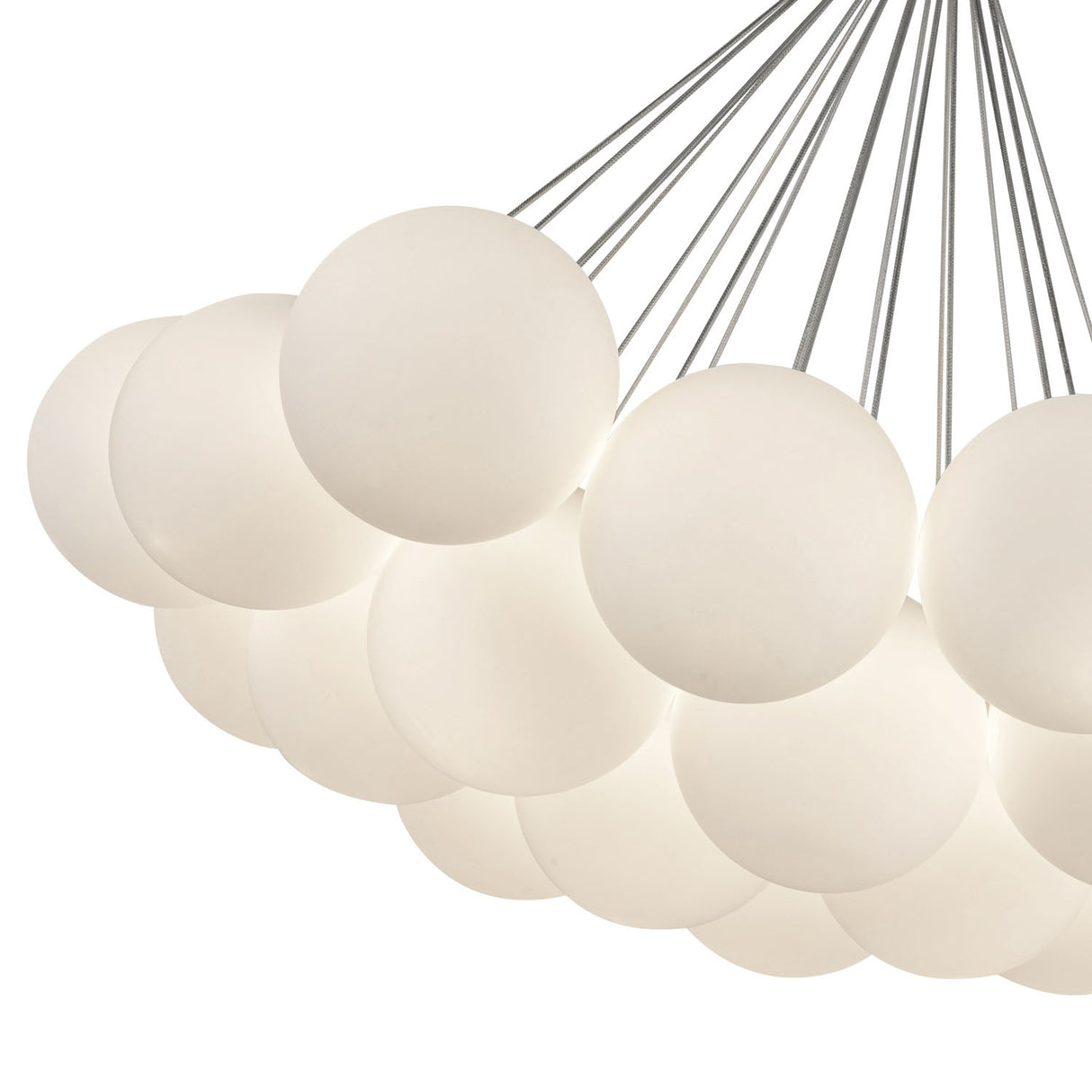 Soren 19 Light LED Chandelier 28", Chrome and Opal Glass