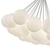 Soren 19 Light LED Chandelier 28", Chrome and Opal Glass