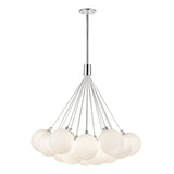Soren 19 Light LED Chandelier 28", Chrome and Opal Glass
