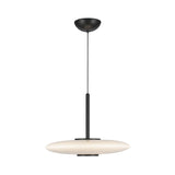 Callan LED Pendant 18", Black and Opal Glass
