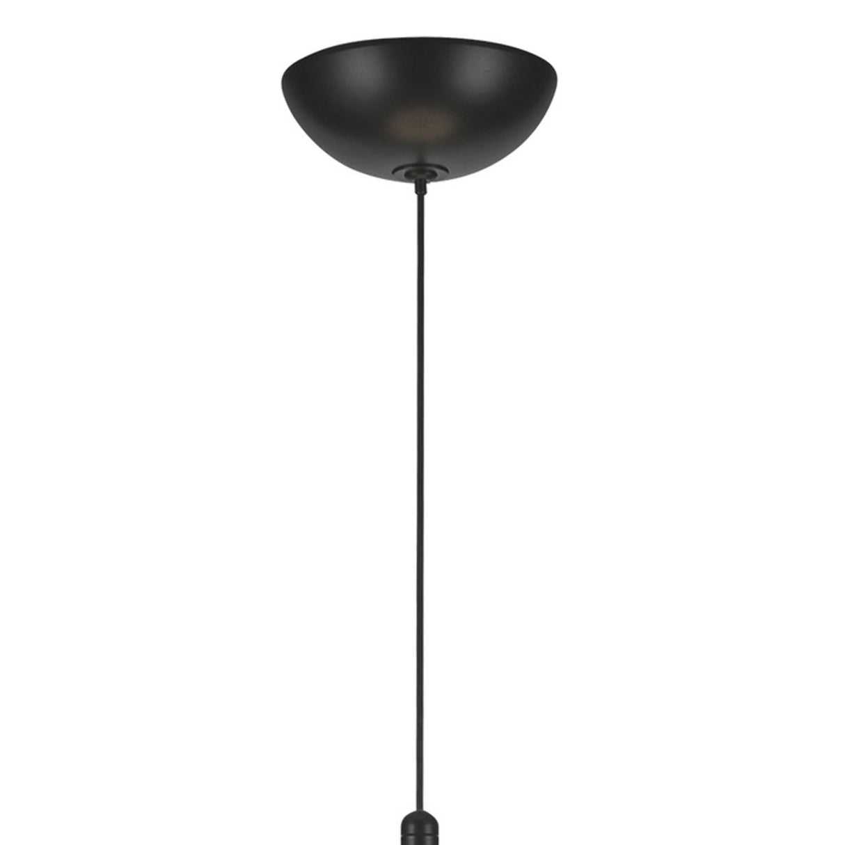 Callan LED Pendant 18", Black and Smoke Glass