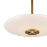 Callan LED Pendant 18", Aged Brass and Opal Glass