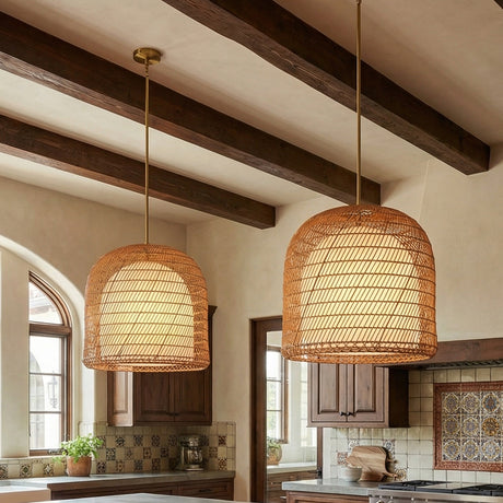 Montauk Pendant 20" for Mediterranean home with Warm Beige Stucco