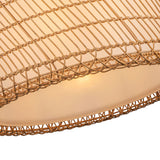 Montauk Pendant 20", Rattan with Opal Glass