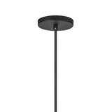 Montauk Pendant 20", Black Rattan with Opal Glass