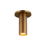 Wilber 2" Cylinder LED Flush Mount, Aged Brass