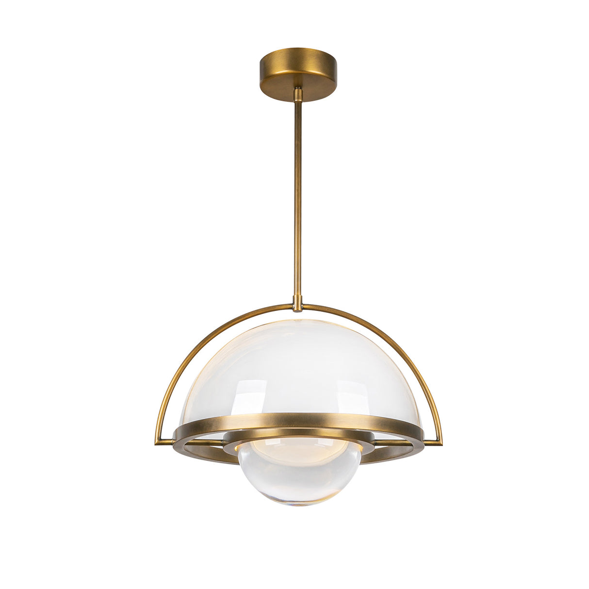 Wilton LED Pendant 16", Aged Brass
