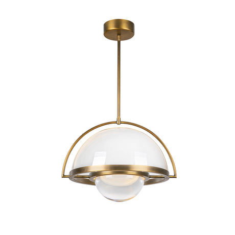 Wilton LED Pendant 16", Aged Brass