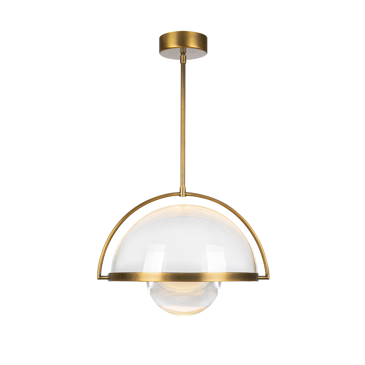 Wilton LED Pendant 16", Aged Brass