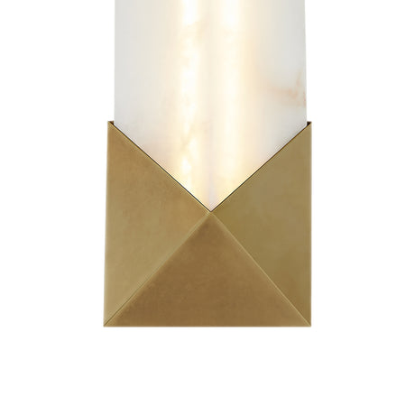 Lunaire LED Wall Sconce 12", Aged Brass and Alabaster