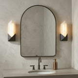 Lunaire LED Wall Sconce 12" for Modern home with Gray Stucco