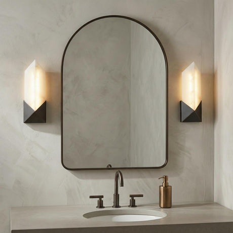 Lunaire LED Wall Sconce 12", Urban Bronze and Alabaster