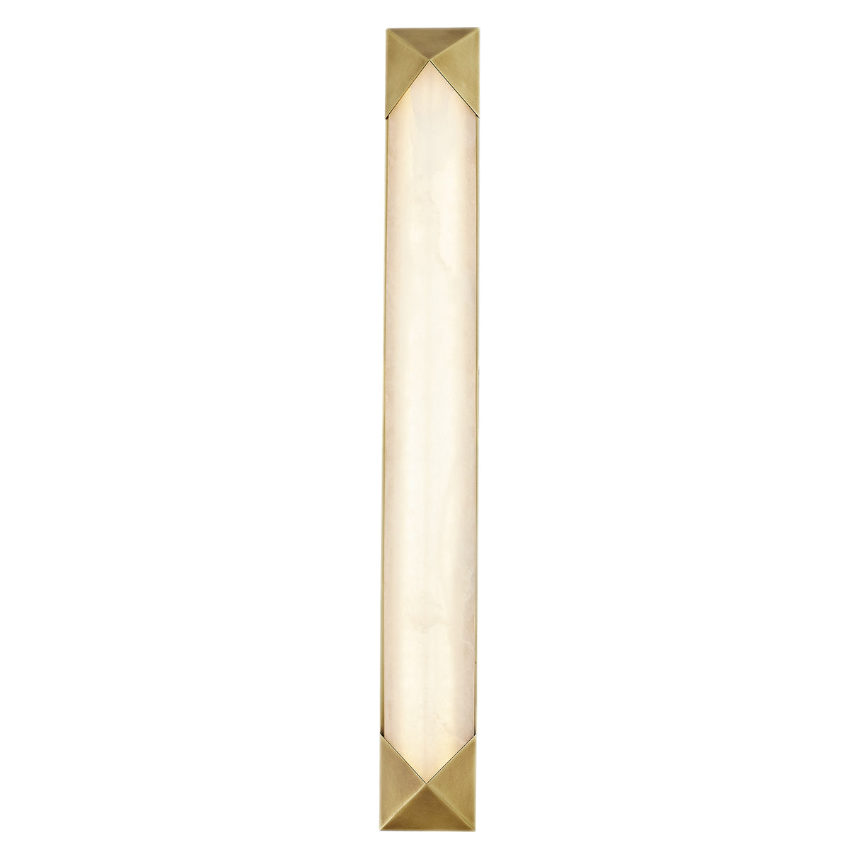 Lunaire LED Wall Sconce 25", Aged Brass and Alabaster