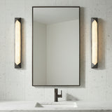 Lunaire LED Wall Sconce 25" for Modern home with Gray Tile