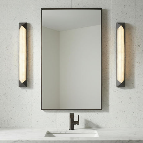 Lunaire LED Wall Sconce 25", Urban Bronze and Alabaster