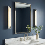 Lunaire LED Wall Sconce 25", Polished Nickel and Alabaster