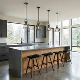 Aris Small Pendant 11", Matte Black and Smoke Glass