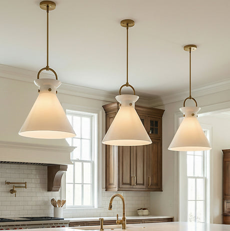 Aris Large Pendant 18" for Modern Farmhouse home with White Siding