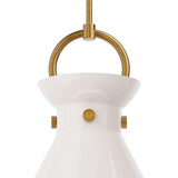 Aris Large Pendant 18", Aged Brass and Milk Glass