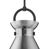 Aris Large Pendant 18", Matte Black and Smoke Glass