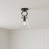 Aris Semi-Flush 9" for Modern Farmhouse home with White Shiplap