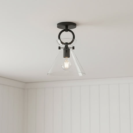 Aris Semi-Flush 9" for Modern Farmhouse home with White Shiplap