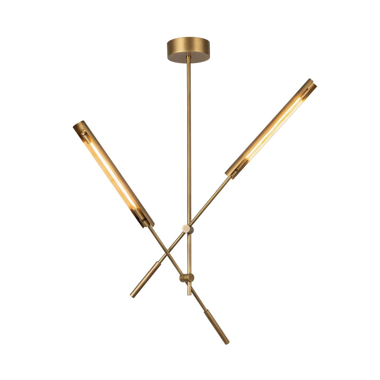 Linden 2 Light LED Pendant 41", Aged Brass