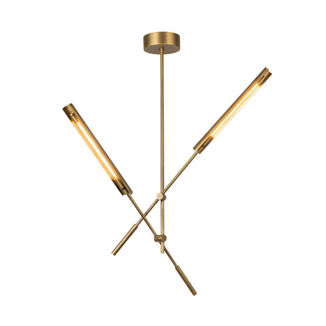 Linden 2 Light LED Pendant 41", Aged Brass