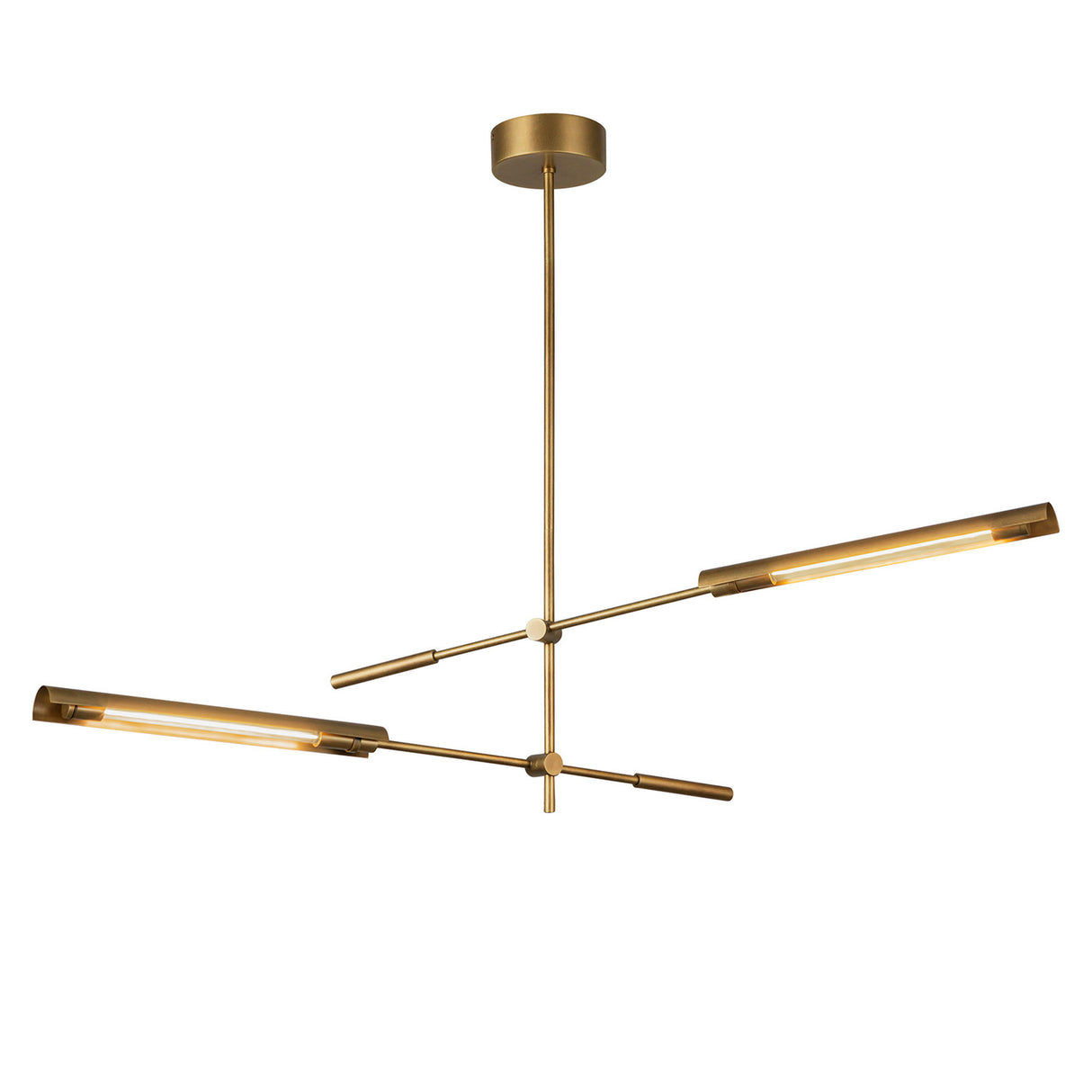Linden 2 Light LED Pendant 41", Aged Brass