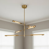 Linden 6 Light LED Chandelier 42" for Modern home with Warm Beige walls